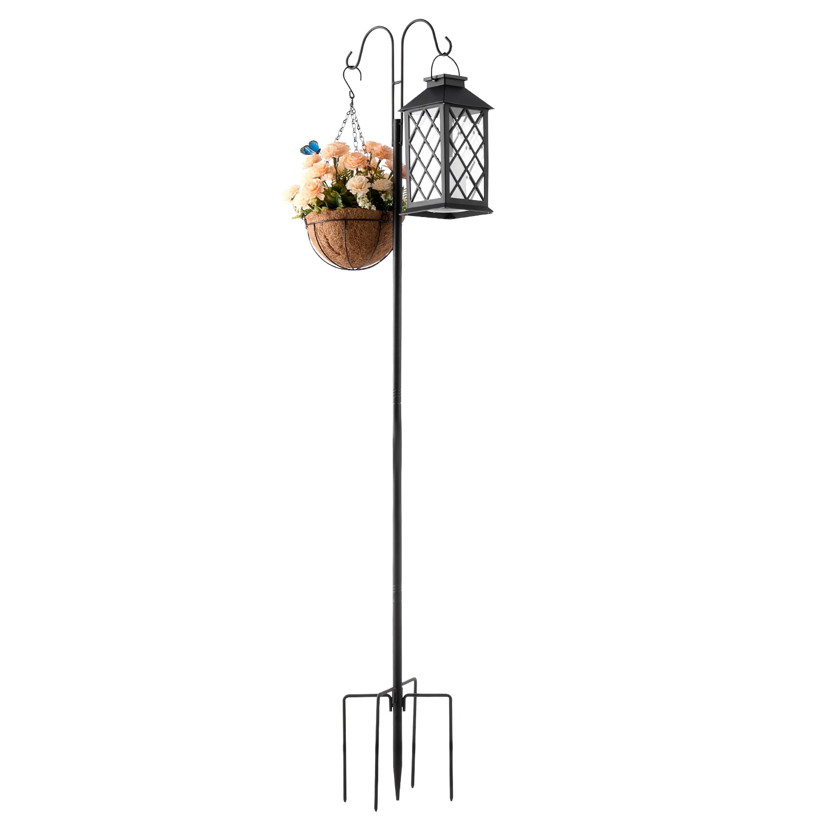 Double Shepherds Hook 8 Pack 60 Inch Heavy Duty Bird Feeder Pole_voghion.com